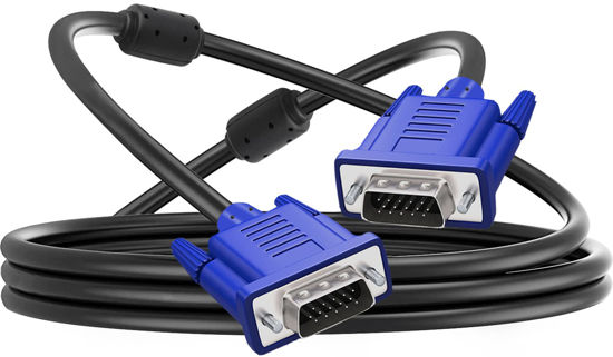 Picture of PASOW VGA to VGA Monitor Cable HD15 Male to Male for TV Computer Projector (10 Feet)