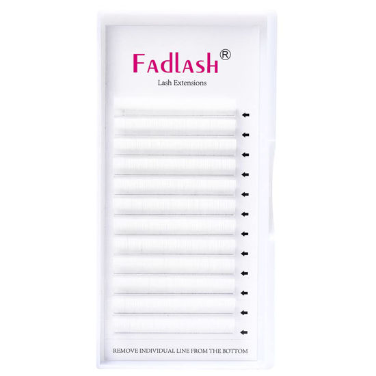 Picture of White Lash Extensions Individual Eyelash Extensions Premium Classic Lash Extensions 0.15 Semi Permanent Colored Lash Extensions Professional (White0.15-D, 14mm)