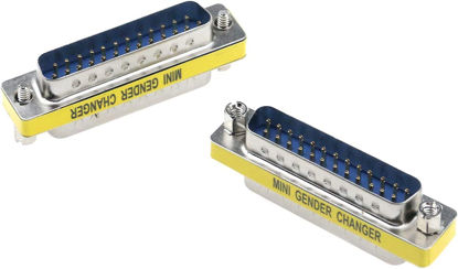 Picture of MEIRIYFA DB25 25 Pin Gender Changer D-SUB 25Pin Coupler Serial Cable Gender Changer RS232 VGA Adapter Connetor for Applications Pack of 2 (Male to Male)