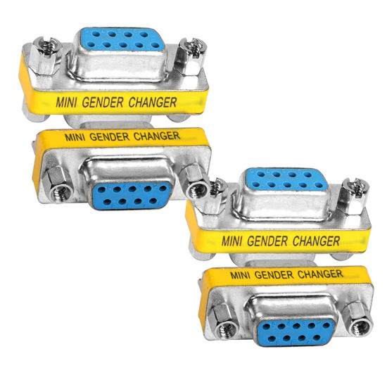 Picture of MEIRIYFA DB9 Gender Changer D-SUB 9 Pin RS-232 Connector Serial Port Cable Coupler Adapter for Serial Applications-4Pcs (Female to Female)