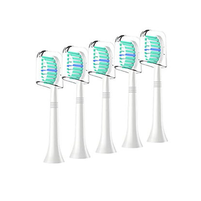 Picture of Replacement Toothbrush Heads Compatible with Philips Sonicare:5 Pack Professional Electric Brush Heads for Sonicare 4100 6100 C2 C3&More (White, 5 Pack)