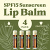 Picture of SPF Lip Balm 4-Pack by Earth's Daughter - Lip Sunscreen, SPF 15, Organic Ingredients, Coconut Flavor, Beeswax, Coconut Oil, Vitamin E - Hypoallergenic, Paraben Free, Gluten Free, New