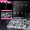 Picture of Long Fake Nails - Clear Acrylic Coffin Shaped Ballerina Nails Tips BTArtbox 500pcs Full Cover False Artificial Nails with Case for Salons and DIY Nail Art, 10 Sizes