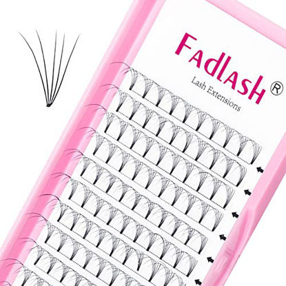 Picture of Lash Extension 3D 4D 5D 6D Premade Fans Eyelash Extensions Short Stem Premade Lash Extensions Fans Volume Lash Extensions by FADLASH (5D-0.07-D, 17mm)