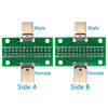 Picture of minidodoca 2 Pcs USB 3.1 Type-C Male to Female Test Board with PCB Board 24 Pins 2.54 mm Double-Sided Socket with Dupont Wire for Date Line Wire Cable Transfer （No Pin Header）