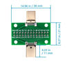 Picture of minidodoca 2 Pcs USB 3.1 Type-C Male to Female Test Board with PCB Board 24 Pins 2.54 mm Double-Sided Socket with Dupont Wire for Date Line Wire Cable Transfer （No Pin Header）