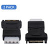 Picture of Duttek SATA Male to molex Female Adapter, SATA to LP4, molex to SATA Power Adapter,15Pin SATA Male to 4 Pin IDE Female Adapter Connector Apply to Connector for Hard Drives (2 Packs)