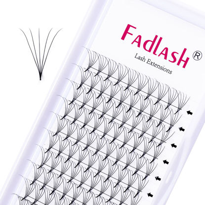 Picture of Lash Extension C CC D DD Curl Premade Fans Eyelash Extensions Pointy Base Volume Lash Extensions Pre Made Volume Lashes Long Stem Premade Lash Extensions Fans  (5D-0.07D, 17mm)