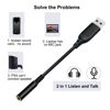 Picture of DCHAV USB to 3.5mm Jack Audio Adapter Headphone Microphone External Sound Card AUX USB Type A to 3.5 mm Cable 4 Pole TRRS Female Interface Line Control for PC Laptop Speaker Headset PS4 PS5, Black