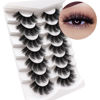 Picture of Veleasha Eyelashes Full&Volume Faux Mink Lashes 6D Fluffy Lashes Reusable Handmade False Eyelashes 7 Pairs Eye Lashes (610)