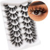 Picture of Veleasha False Eyelashes Cat Eye Lashes 6D Fluffy&Wispy Faux Mink lashes Dramatic Look Fake Eyelashes 7 Pairs Pack (605)