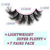 Picture of Veleasha False Eyelashes Cat Eye Lashes 6D Fluffy&Wispy Faux Mink lashes Dramatic Look Fake Eyelashes 7 Pairs Pack (605)