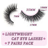 Picture of Veleasha Fox Eye Lashes False Eyelashes Natural Look Wispy Lashes Fluffy Handmade Fake Eyelashes Faux Mink Lashes 7 Pairs Pack (028)