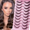 Picture of Veleasha Lashes 3D+ Multi-layered False Eyelashes Fluffy&Wispy Faux Mink Lashes D Curl Handmade Cat Eye Lashes 10 Pairs Pack (60A)