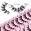 Picture of Veleasha Lashes 3D+ Multi-layered False Eyelashes Fluffy&Wispy Faux Mink Lashes D Curl Handmade Cat Eye Lashes 10 Pairs Pack (60A)