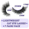 Picture of Veleasha Cat Eye Lashes False Eyelashes Natural Look Wispy Lashes Fluffy Handmade Fake Eyelashes Faux Mink Lashes 7 Pairs Pack (614)