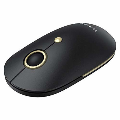 Picture of VicTsing Wireless Mouse for Laptop, Silent Mouse with USB Nano Receiver, Portable Computer Mice 5 Adjustable DPI for Chromebook, Notebook, PC, Laptop, Computer, MacBook - Black and Gold