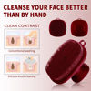 Picture of Silicone Face Scrubber for Men Facial Cleansing Brush Silicone Face Wash Brush Manual Waterproof Cleansing Skin Care Face Brushes for Cleansing and Exfoliating (red)