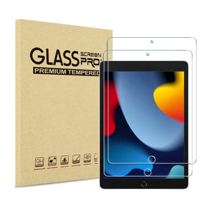 Picture of XZC [2 Pack] Screen Protector Compatible with iPad 9th Generation/iPad 8th Generation/iPad 7th Generation 10.2 Inch Tempered Glass Screen Film (2021/2020/2019 Model)(Screen Protector)