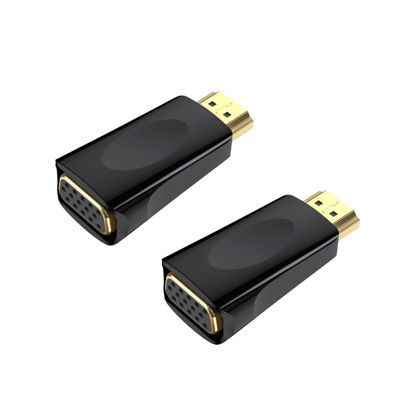 Picture of UVOOI HDMI to VGA Adapter 2-Pack, HDMI to VGA Converter Male to Female Video Monitor Connector 1080P@60Hz for Computer, Laptop, PC, Monitor, Projector, HDTV, and More(Not Bidirectional)