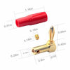 Picture of VCELINK Right Angle Banana Plugs 4 Pairs/8 Pack, 90 Degree 4mm 24K Gold Plated Dual Screw Type Speaker Connector for Speaker Wire, Red and Black