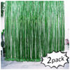 Picture of Iridescent Foil Fringe Curtains Rainforest Jungle Theme Party Supplies Birthday Wedding Party Window Door Decorations Fun Photo Booth Backdrop Props(2 Packs, (W) 3.28*(H) 6.56 Ft, Green)