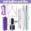 Picture of Nail Files and Buffers, FANDAMEI Nail Cuticle Remover Kit with Nail File, Nail Buffer Block, Cuticle Nipper/ Pusher/ Peeler. Nail Cuticle Oil Lavender for Nail Care