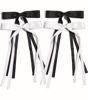 Picture of 4pcs Hair Clips for Women Tassel Ribbon Bowknot Hair Clips with Long Tail, Women Hair Clip for Girl, Solid Hair Clips Long Hair Accessories Barrettes Claw Hair Clips with Bow (Black White)