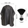 Picture of Barber Cape Waterproof Professional Hair Cutting Cape Neck Duster Brush for Haircut Black and White Dots Salon Beard Hairdressing Kits 46.8 × 56 Inches