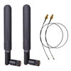 Picture of 2 x 8dBi 2.4GHz 5GHz 5.8GHz Dual Band WiFi RP-SMA Male Antenna+2 x 35CM U.FL/IPEX to RP SMA Female Pigtail Cable for Mini PCIe Card Wireless Routers PC Repeater Desktop FPV UAV Drone PS4 Build