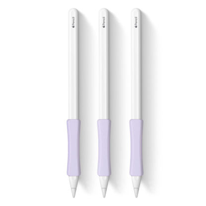 Picture of 3 Pack Purple iPencil Grips Case Cover Ergonomic Silicone Sleeve Holder Compatible with Apple Pencil 2nd Generation, iPad Pro 11 12.9 inch 2018