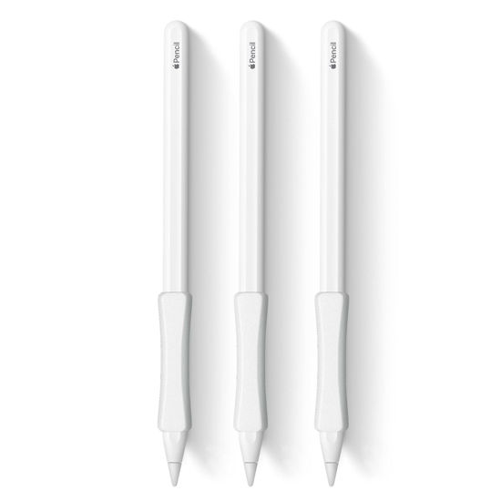 Picture of 3 Pack White iPencil Grips Case Cover Ergonomic Silicone Sleeve Holder Compatible with Apple Pencil 2nd Generation, iPad Pro 11 12.9 inch 2018