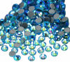 Picture of Jollin Hot Fix Crystal Flatback Rhinestones Glass Diamantes Gems 6.4mm(30ss 288pcs, Aquamarine AB)