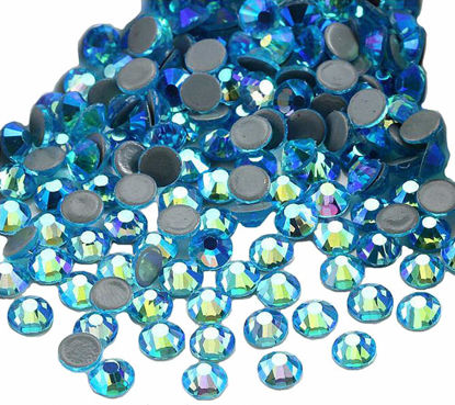 Picture of Jollin Hot Fix Crystal Flatback Rhinestones Glass Diamantes Gems 2.8mm(10ss 2880pcs, Aquamarine AB)