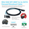 Picture of OIKWAN Internal Mini SAS to SATA Cable, 36 Pin SFF 8087 Host/Controller to 7 Pin 4 SATA Target/Backplane, Compatible with PERC H310, RAID Controller(1M / 3.3FT)