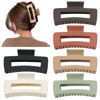 Picture of Sisiaipu 4 Inch Big Hair Claw Clips 6 Pcs Large Claw Clips for Thick Hair Square Hair Clips for Women Rectangle Hair Clips Nonslip Acrylic Banana Jaw Clips Hair Accessories for Girls -Brown