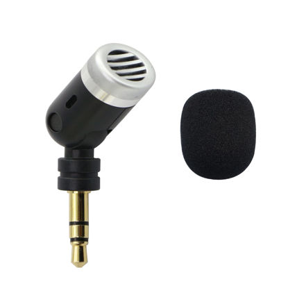 Picture of GINTOOYUN SmartMic XM1 TRS Microphone,3.5mm SR-XM1 Mini Omnidirectional Sereo Microphone for Sound Card,DSLR Camera,Desktop Computer,Wireless Microphone Systems, etc(Black-TRS)