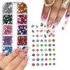 Picture of Nail Art Rhinestones Flatback Rhinestones 12 Colors Nail Charms 1.5mm-3mm Nail Gems 5D Embossed Flower Nail Stickers Shiny Diamond Nail Supplies Crystal Jewelry Design Nail Accessories Decorations.