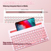 Picture of Olyre Bluetooth Wireless Keyboard for Tablet,Multi-Devices Wireless Bluetooth Keyboard for iPad Pro 11/12.9, for iPad Air/iPad 9.7/10.2 Android Mac Windows iOS Phones, Pink