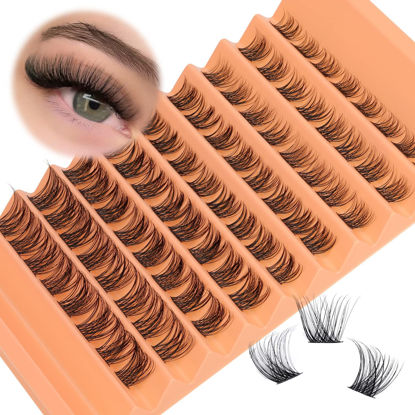 Picture of Lash Clusters Wispy Eyelash Extension D Curl 8-16mm Individual Cluster Lashes 72Pcs Natural Eyelash Cluster DIY Lash Extensions at Home by Yawamica