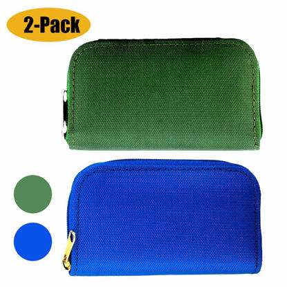 Picture of [2-Pack] Memory Card Case - Carrying Case Suitable for Micro SD, Mini SD and 4X CF, Card Holder Bag Wallet for Media Storage Organization (Blue+Green)