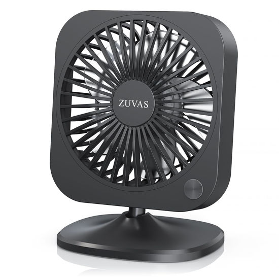 Picture of Zuvas Mini Desk Fan Small Powerful Personal Fan Strong Airflow USB Fan 3 Speed Adjustable Table Fan 70° Tilt Electric Portable Fan, for Indoor Outdoor Home Office Car Travel, 4 inch Black