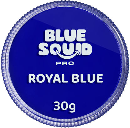 Picture of Blue Squid PRO Face Paint - Classic Royal Blue (30gm), Professional Water Based Single Cake Face & Body Paint Makeup Supplies for Adults Kids Halloween Facepaint SFX Water Activated Face Painting Non Toxic