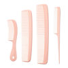 Picture of Mars Wellness 4 Piece Professional Comb Set Peach Pastel - USA MADE - Fine Pro Tail Combs, Dresser Hair Comb Styling Comb - Premium Grade for Men and Women - Parting Teasing and Styling - Peach Pastel