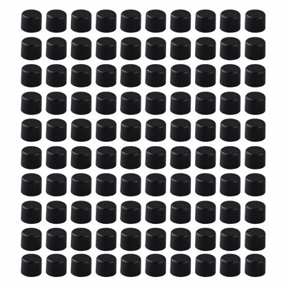 Picture of Futheda 100PCS Plastic RCA Female Connector Port Socket Jack Plug Protective Cover Audio Plug Anti Dust Cover Cap Black for DVD Amplifier AV RV Receiver Cable Dust Proof