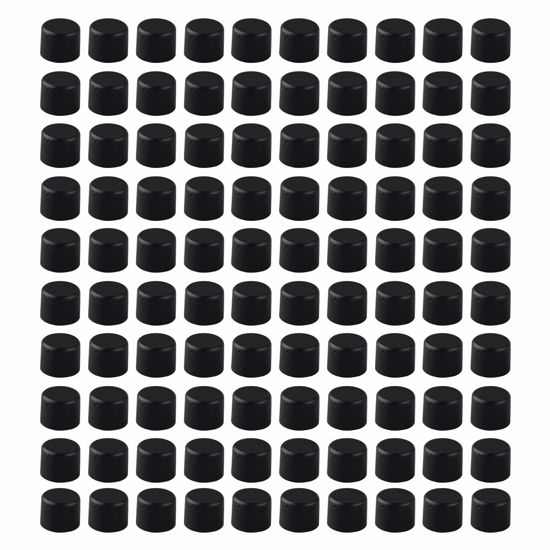 Picture of Futheda 100PCS Plastic RCA Female Connector Port Socket Jack Plug Protective Cover Audio Plug Anti Dust Cover Cap Black for DVD Amplifier AV RV Receiver Cable Dust Proof