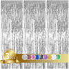 Picture of TONIFUL 3Pcs Silver Metallic Tinsel Foil Fringe Curtains,3.28ft x 6.56ft Silver Photo Booth Backdrop Streamer Curtain,Photo Booth Props,Ideal for Bachelorette,Birthday,Christmas,New Year Party Decor