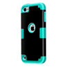 Picture of Case for iPod Touch 7th / 6th / 5th Generation, Dual Layered Hard PC Case + Silicone Shockproof Heavy Duty High Impact Armor Hard Cover for Apple iPod Touch 7 6 5 (Black+Blue)