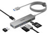 Picture of Aceele USB 3.0 Hub, 6 in 1 Ultra Slim Data USB Hub with 4ft Extended Long Cable, USB Multiport Hub with Micro USB Powered Port, SD/TF Card Reader, Compatible for PC, Laptop, MacBook, Surface Pro