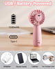 Picture of RJVW Handheld Fan Mini Portable Fan: Personal Hand Held Fan, USB Rechargeable Small Portable Fan, 3 Speeds Battery Operated Pocket Mini Fan, Powerful Makeup Eyelash Fan for Travel Beach Outdoor